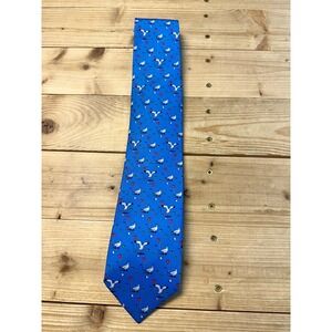 Bird Dog Bay Tie Mens Silk Blue Golf Seagull‎ Novelty Necktie Handmade